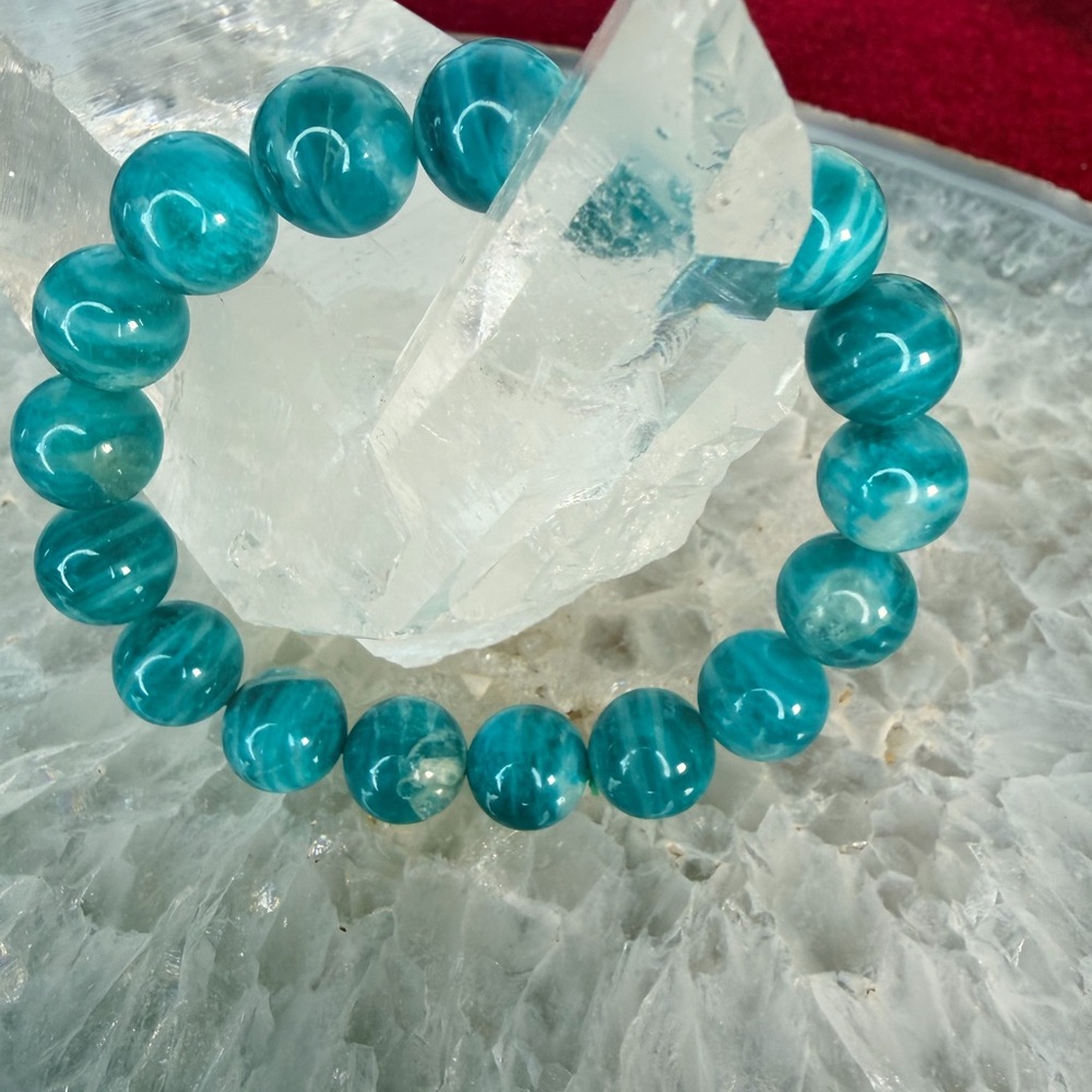 Extra Grade Russian Amazonite Beaded Bracelet | N… - image 6